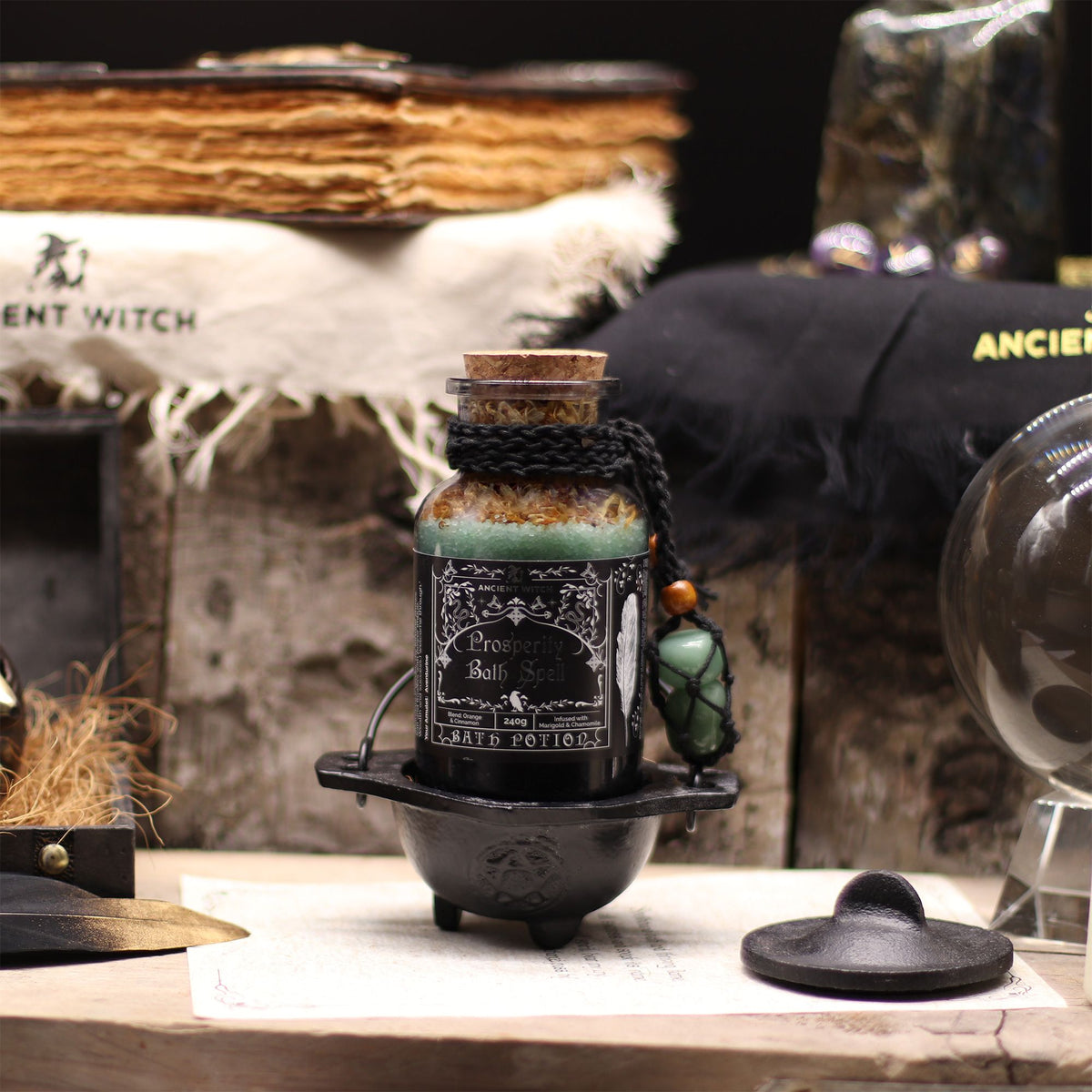 Potion de bain de sorcière, amulette d’aventurine — vue 3