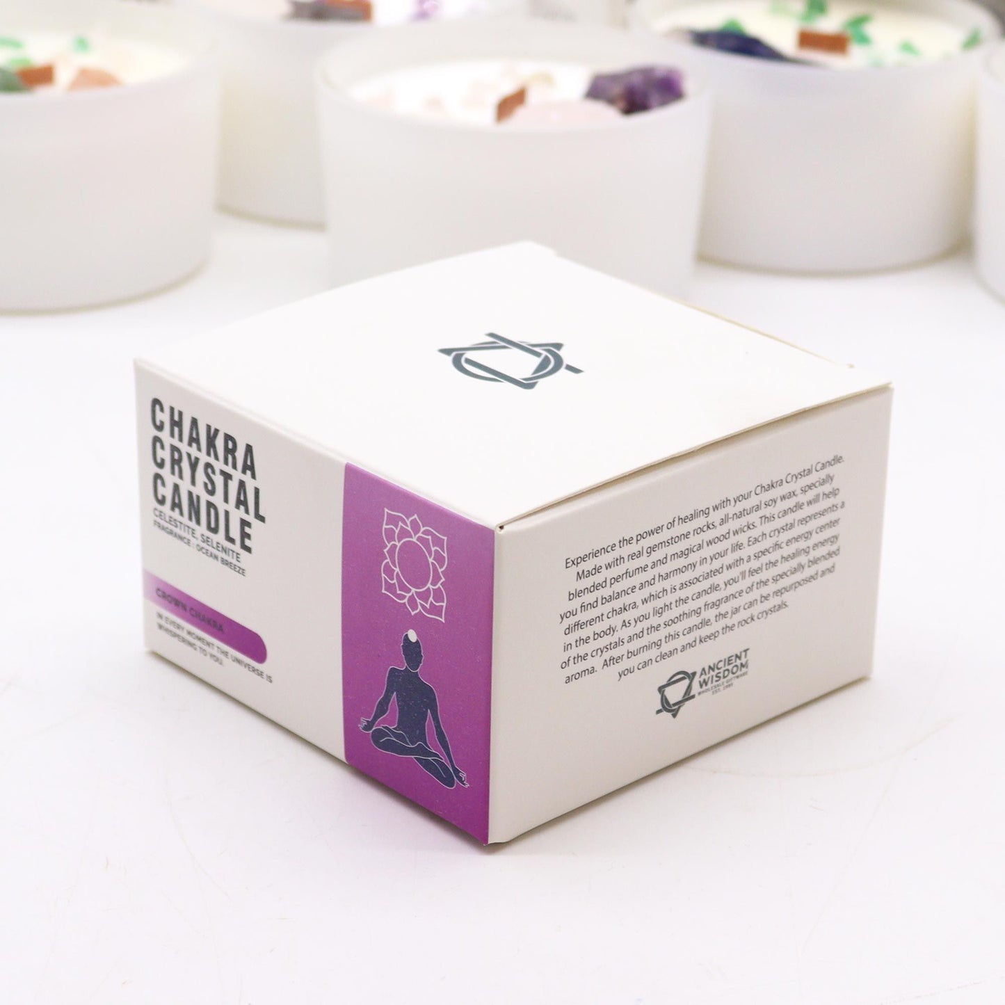 Bougies de cristal de chakra — Chakra de la couronne