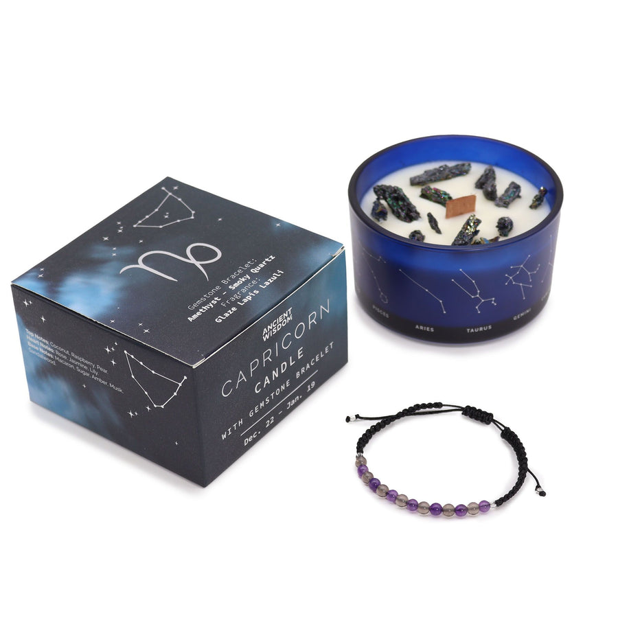 Bougie de cristal du zodiaque à bracelet — Capricorne