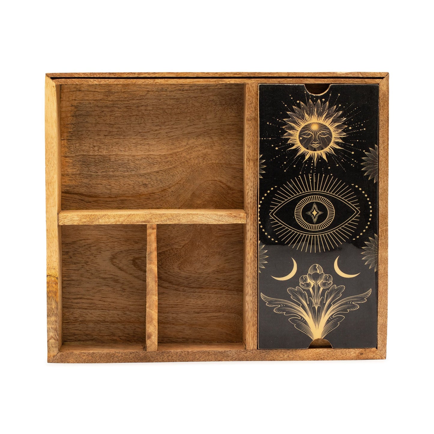 Coffret de tarot à quatre compartiments & socle pour cartes