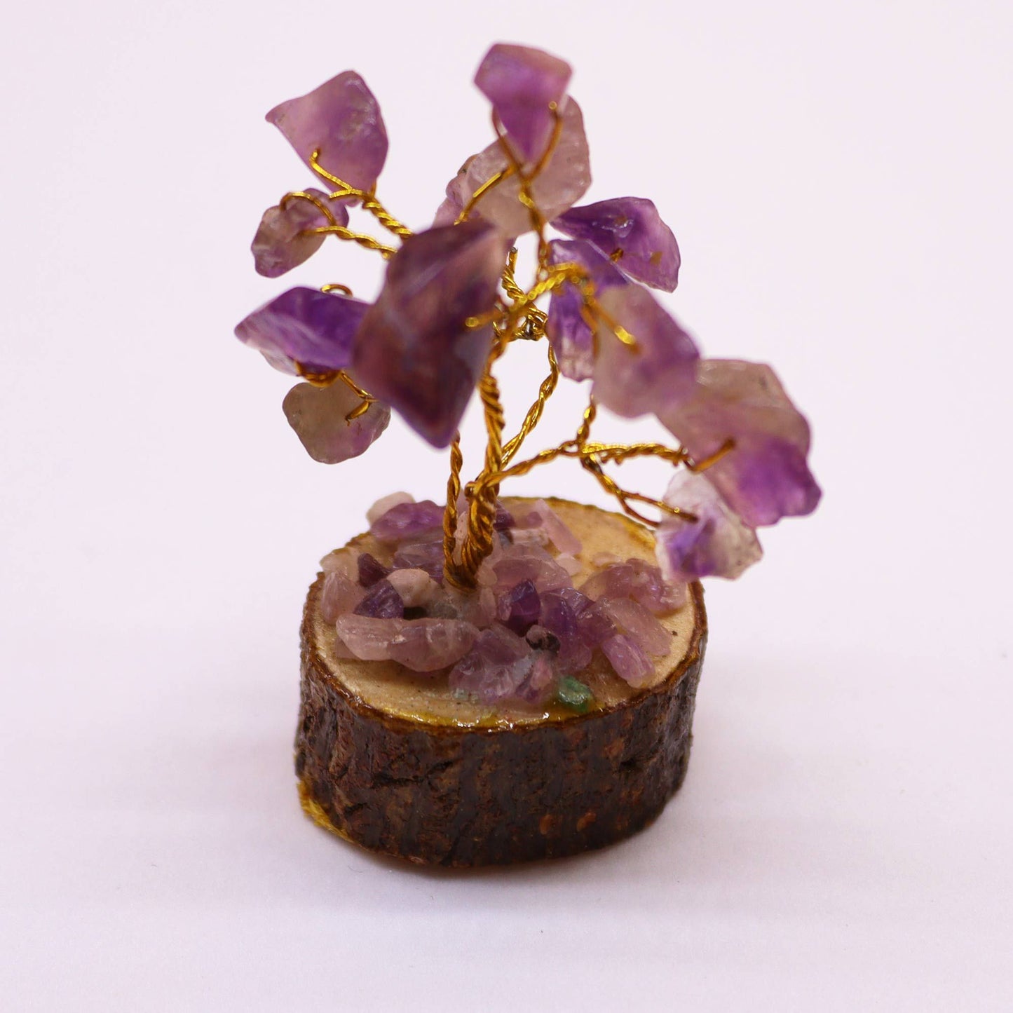 Mini arbre sur socle bois — Améthyste