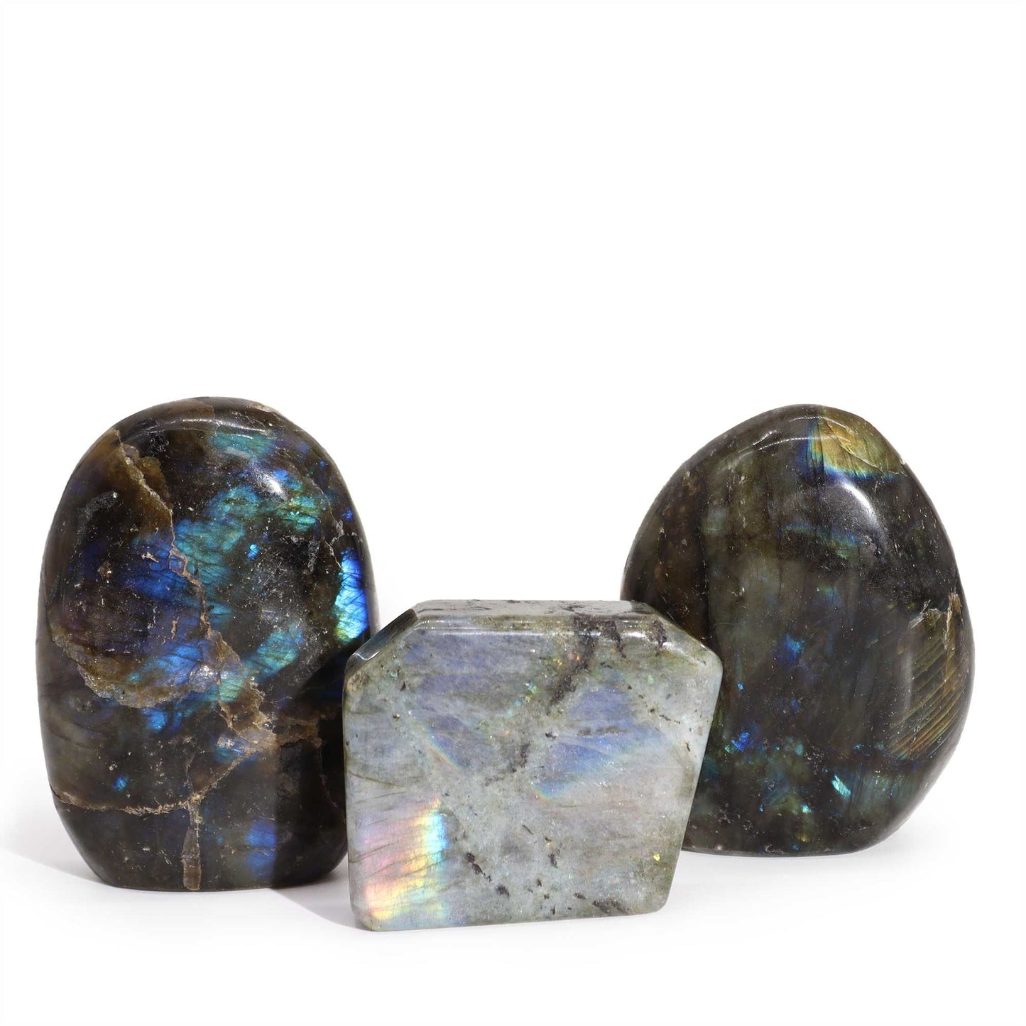 Pierre roulée de labradorite de Madagascar · 40 à 60 mm