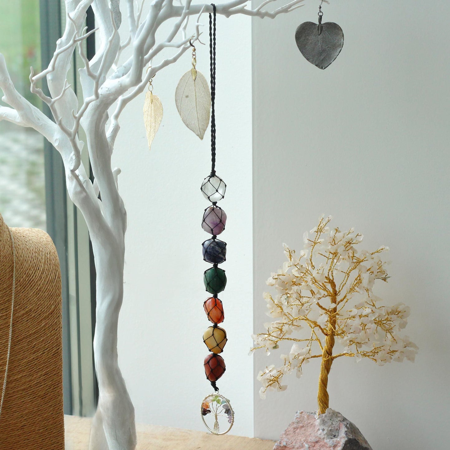 Pendentif pierre chakra — Arbre de vie