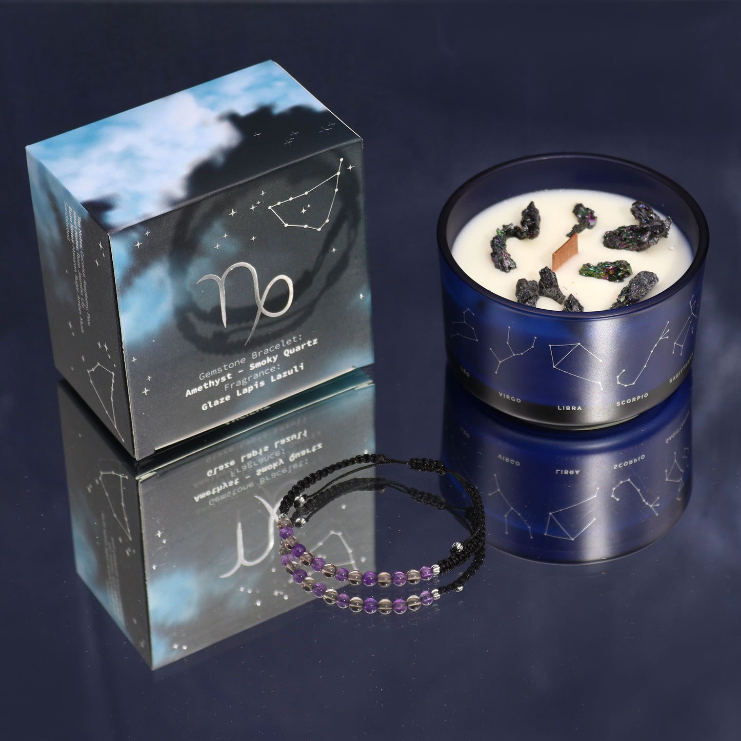 Bougie de cristal du zodiaque à bracelet — Capricorne