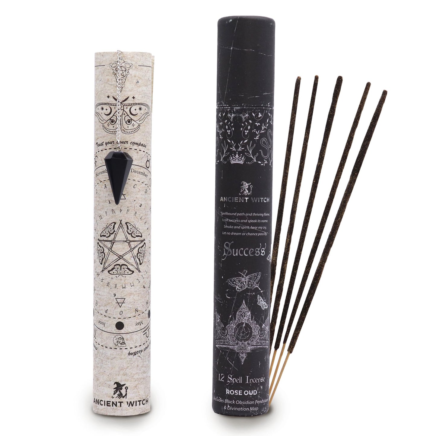 Encens — Réussite · Pendule d’obsidienne noire