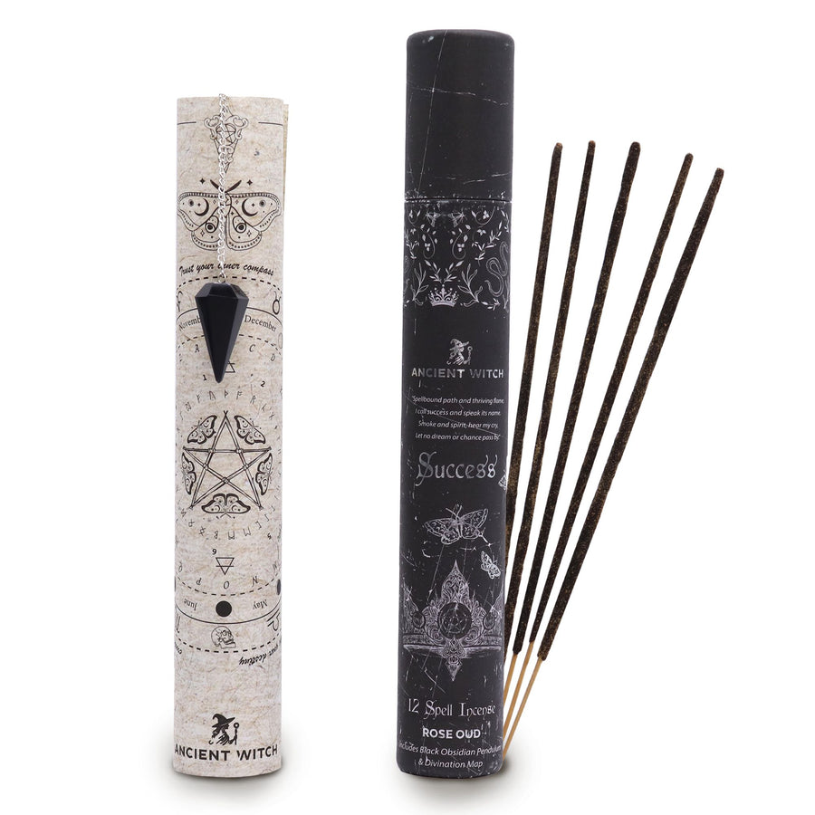 Encens — Réussite · Pendule d’obsidienne noire