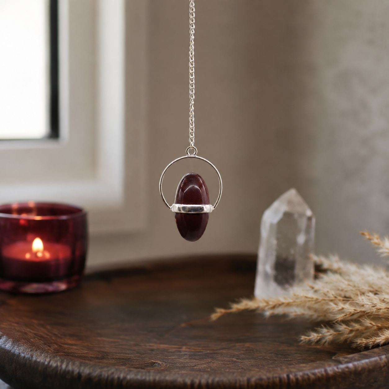 Pendule Shiva Lingam à anneau