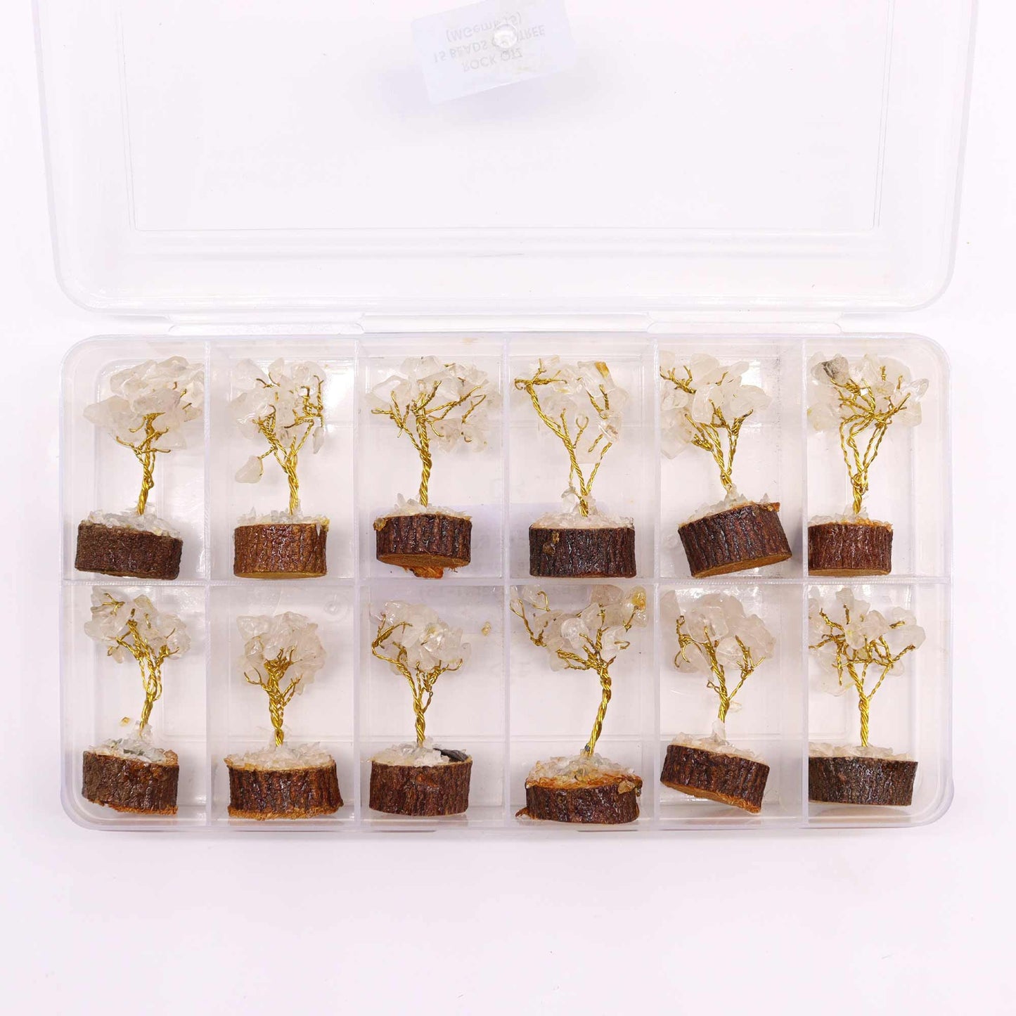 Mini arbre sur socle bois — Cristal de roche