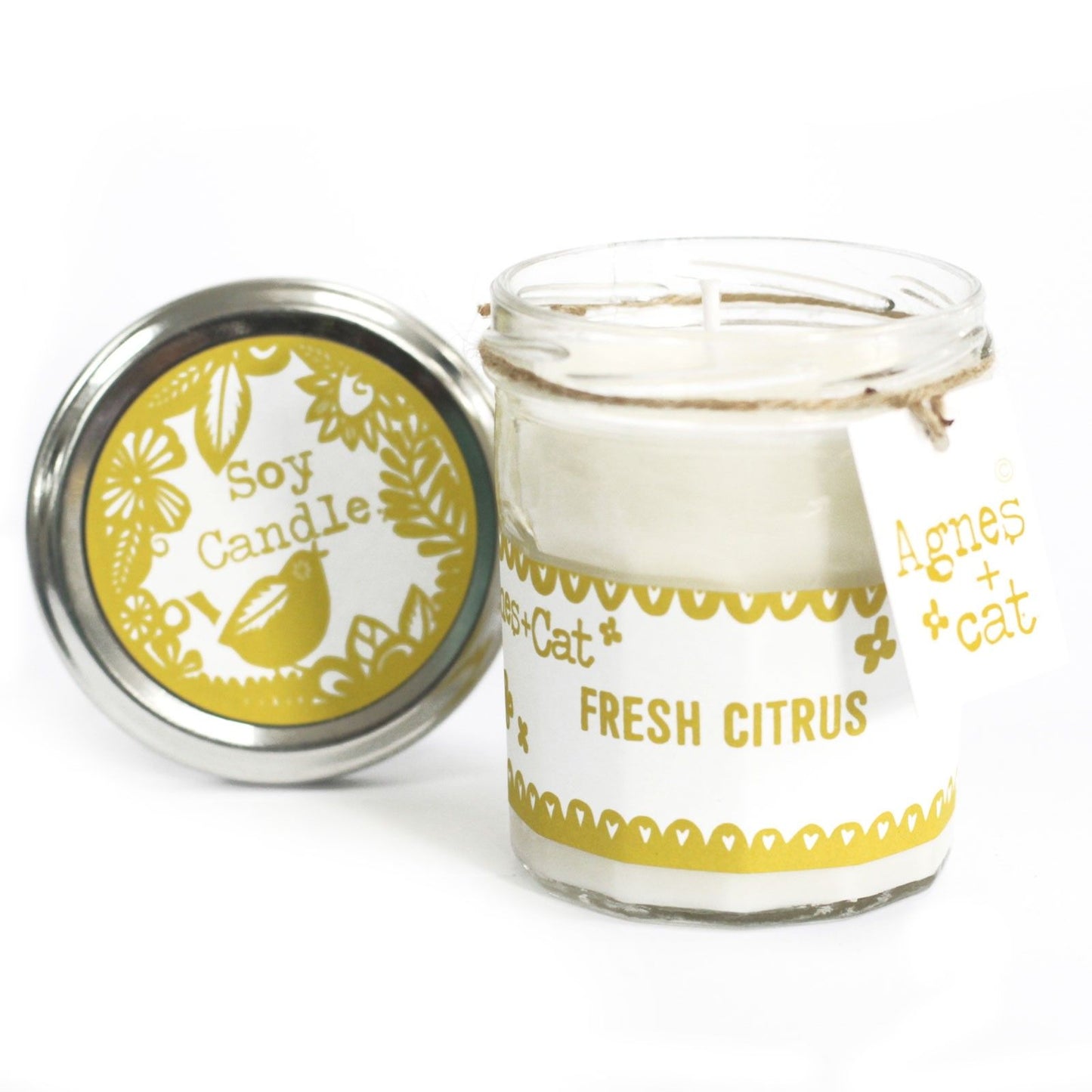 Bougies en pot de verre — Agrumes