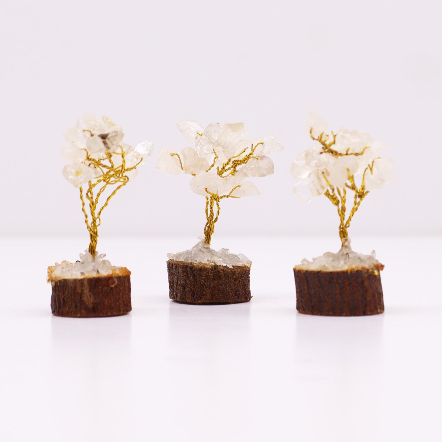 Mini arbre sur socle bois — Cristal de roche