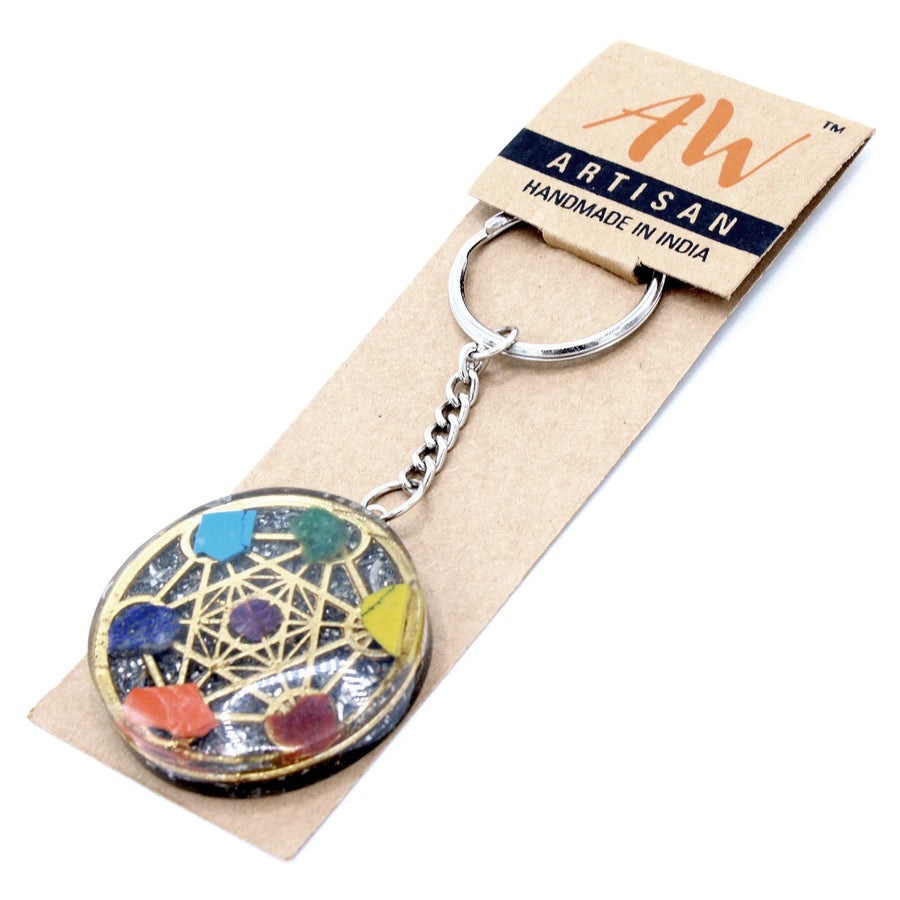 Porte-clés d’orgonite — Sept chakras