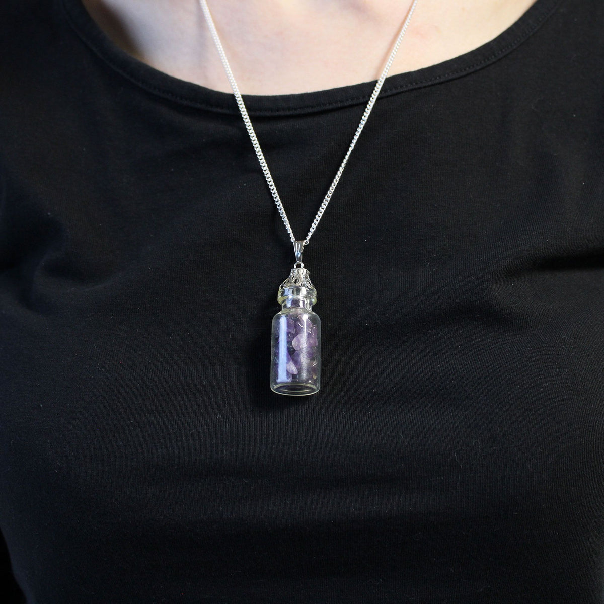 Collier de gemmes en fiole, améthyste — vue 3