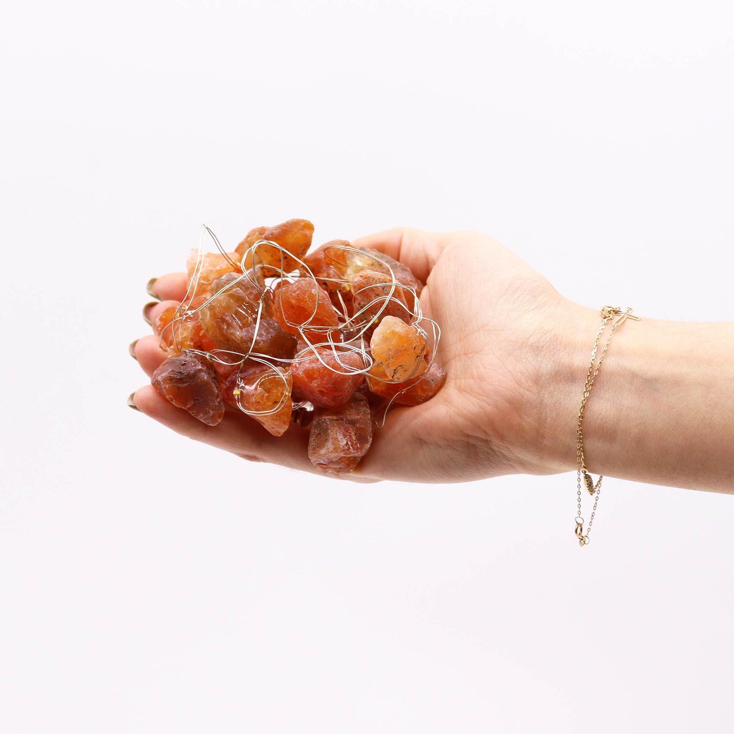 Guirlande lumineuse de gemmes — Jade orange