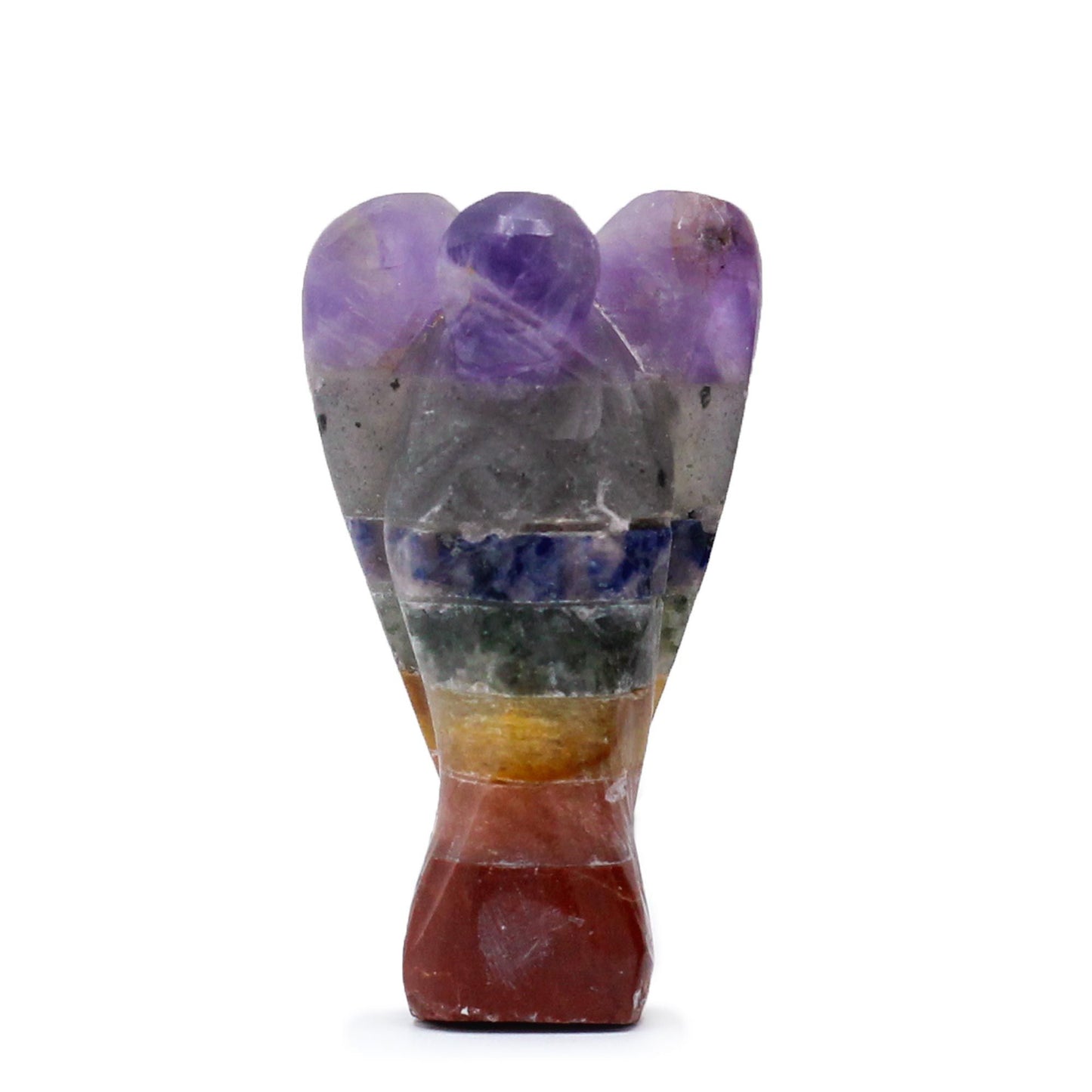 Mini ange sculpté main — Sept chakras · 3,5cm