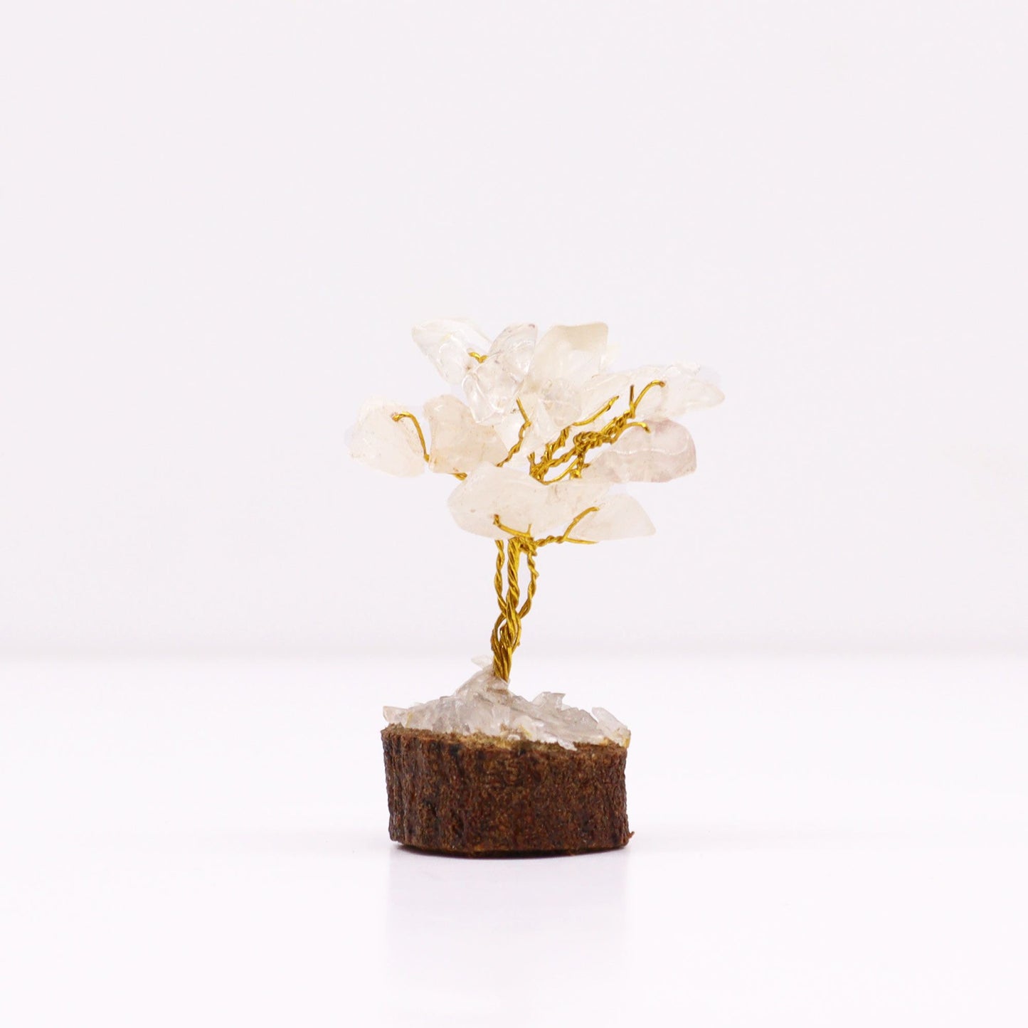 Mini arbre sur socle bois — Cristal de roche