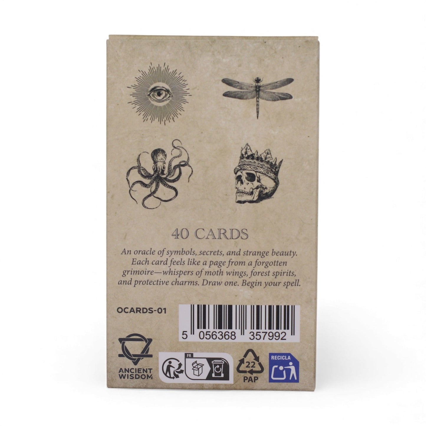Cartes oracle du grimoire — Jeu de sorcellerie
