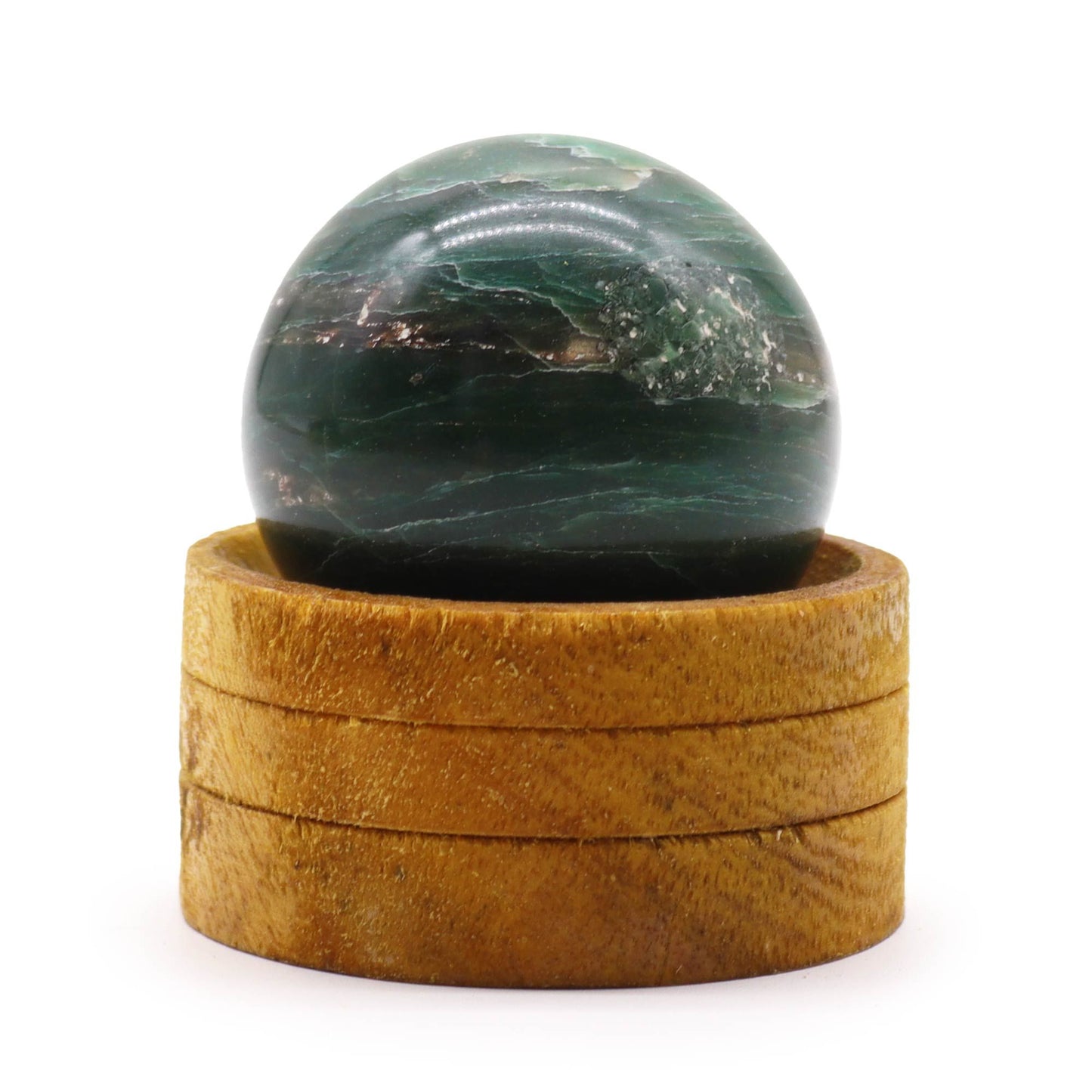 Sphère sur socle — Jade indien · 50 mm