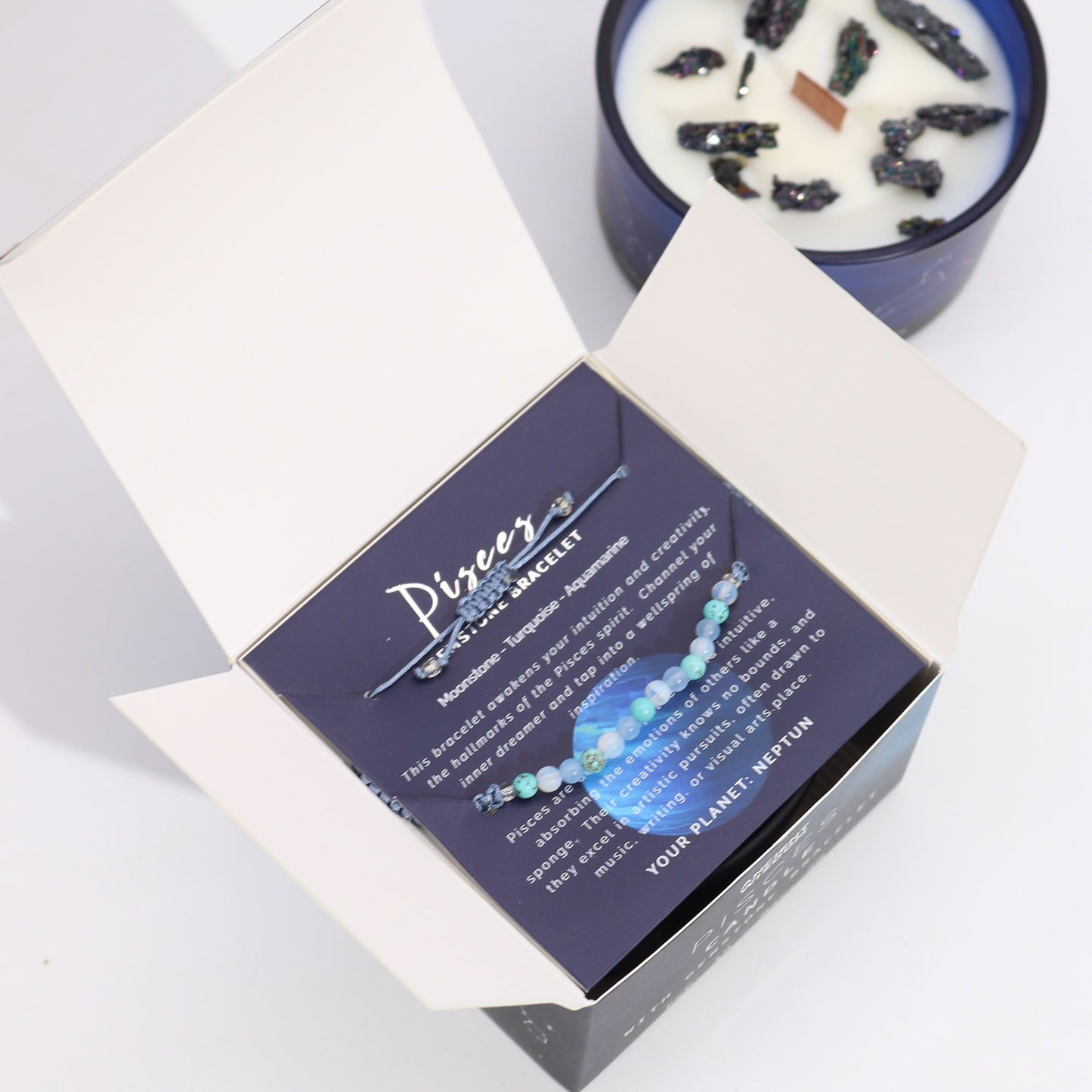 Bougie de cristal du zodiaque à bracelet — Poissons