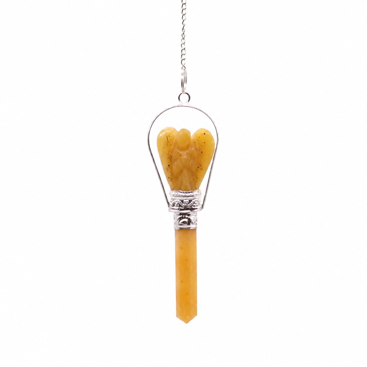 Pendule d’ange à anneau de quartz jaune
