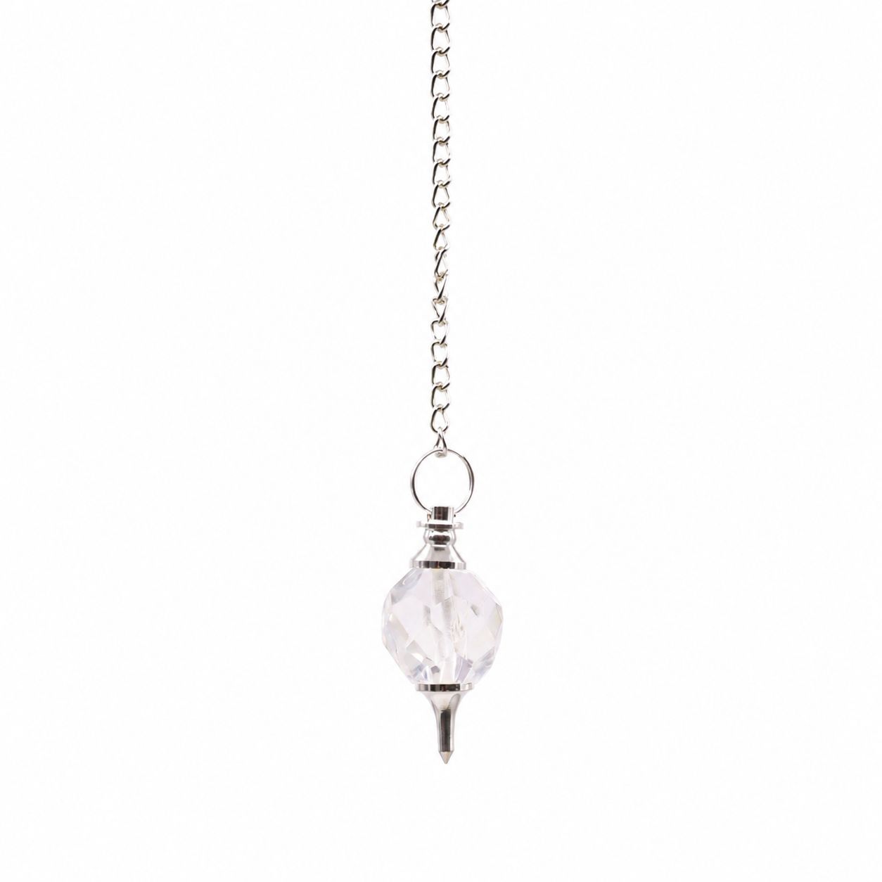 Pendule à gemme facettée — Cristal de roche