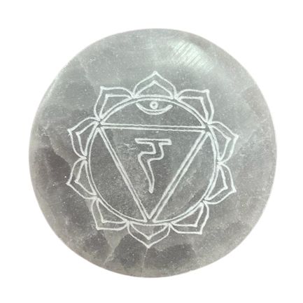 Jeu de 7 plaques de charge en sélénite — Chakras