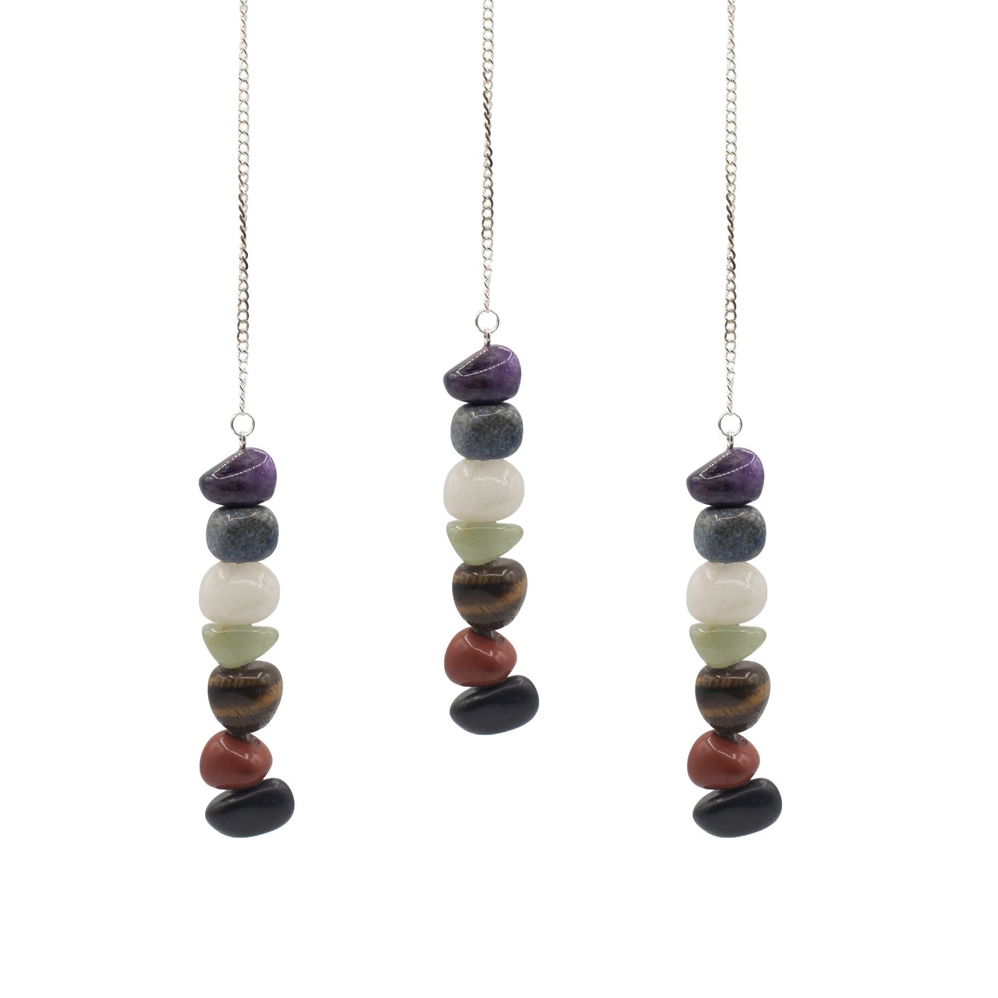 Pendule Sept pierres roulées des chakras — Âmes alignées