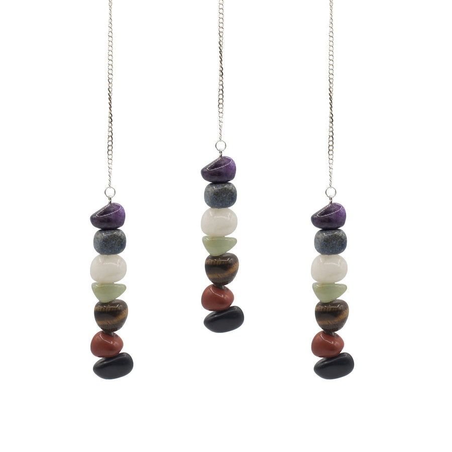 Pendule Sept pierres roulées des chakras — Âmes alignées