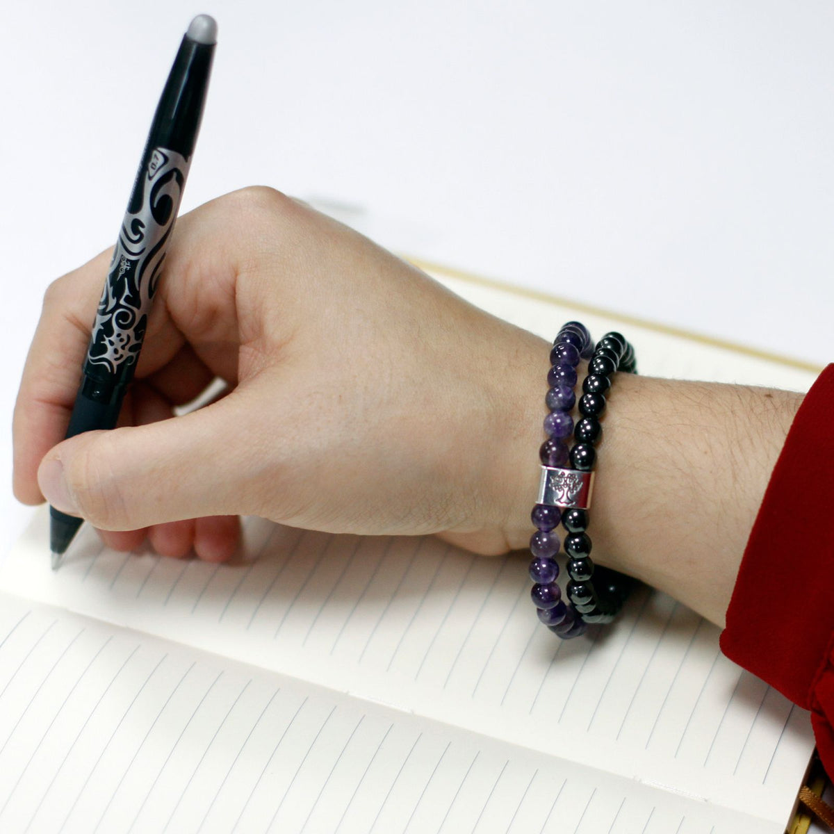 Duo de bracelets magnétiques en améthyste — vue 3