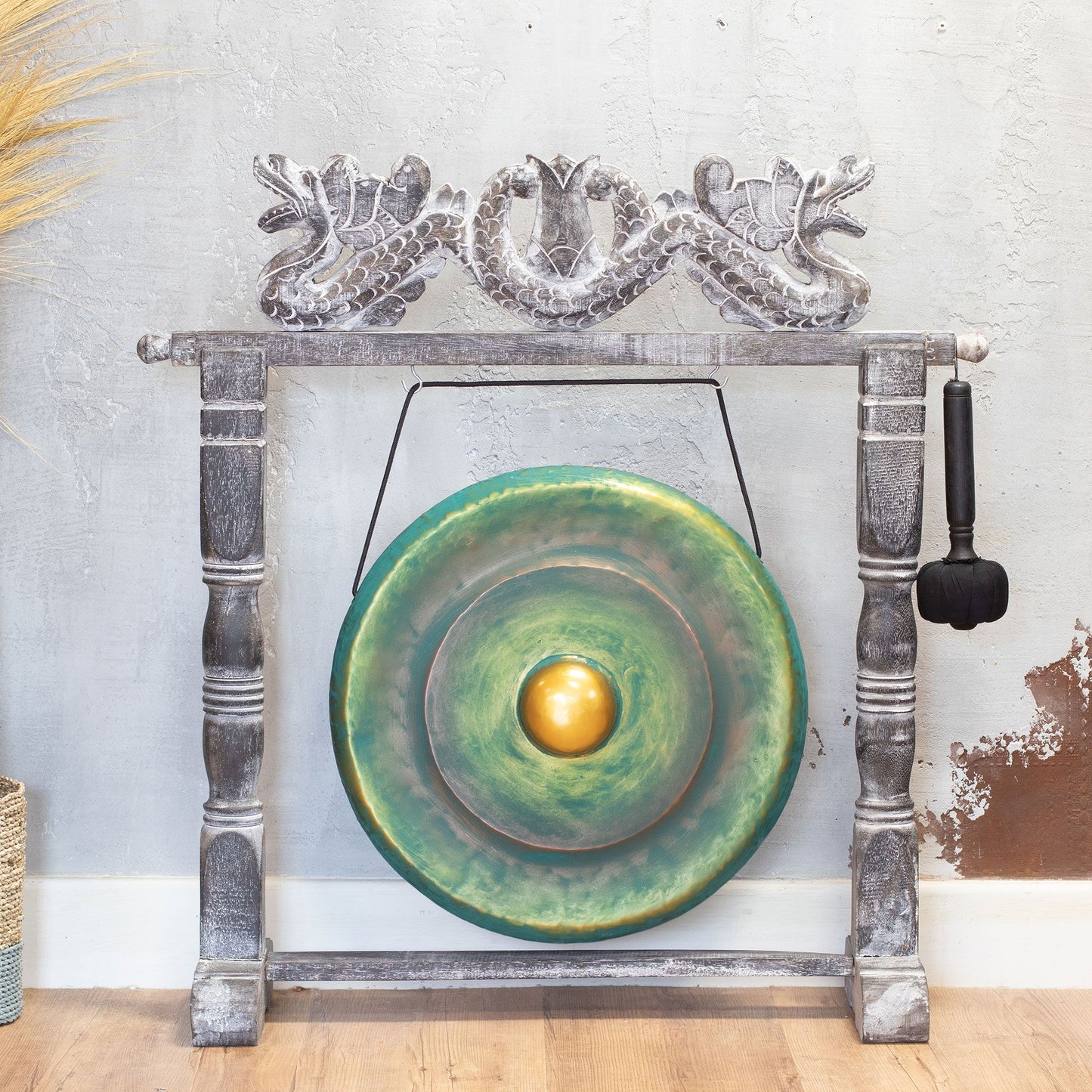 Gong de méditation format moyen sur socle — Vert · 50cm