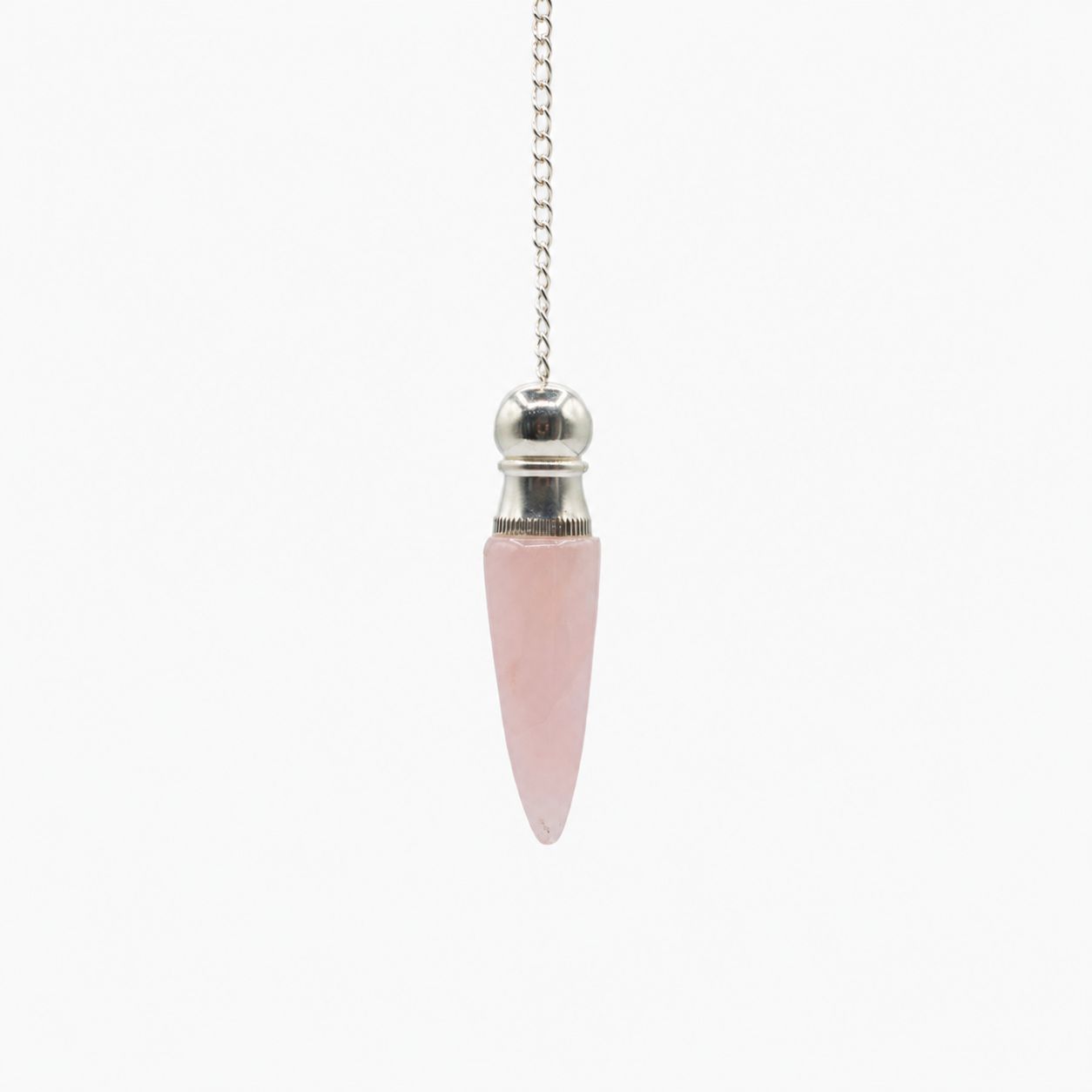 Pendule de la vérité à cavité secrète — Quartz rose · Argenté