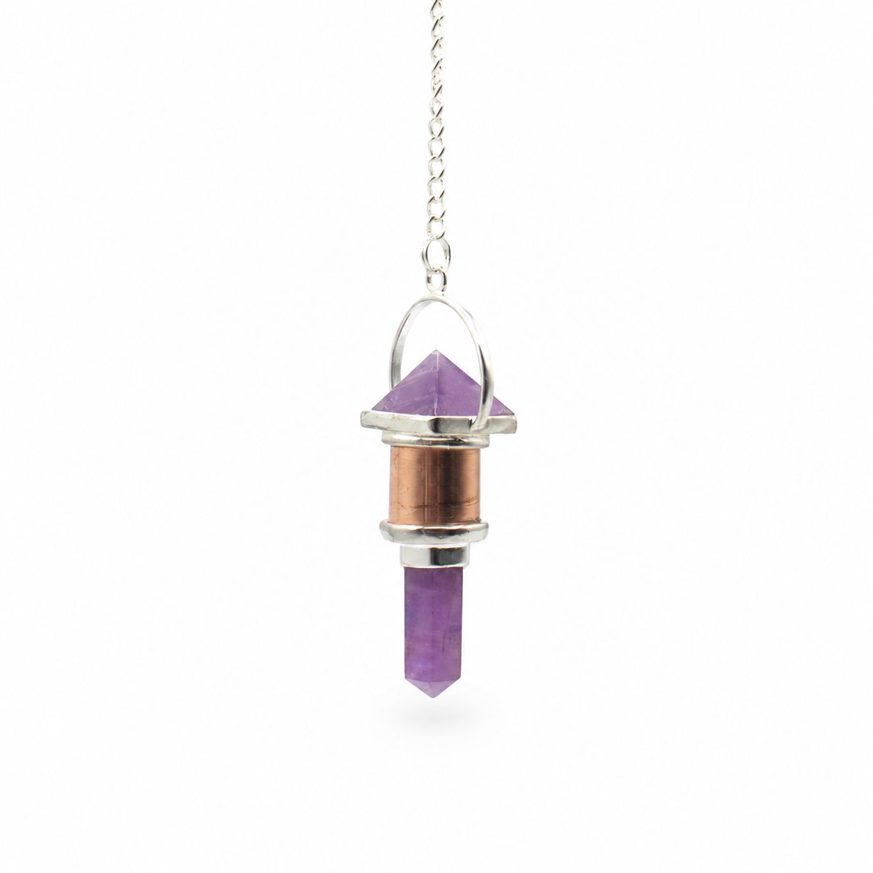 Pendule Moteur violet — Cuivre · Améthyste