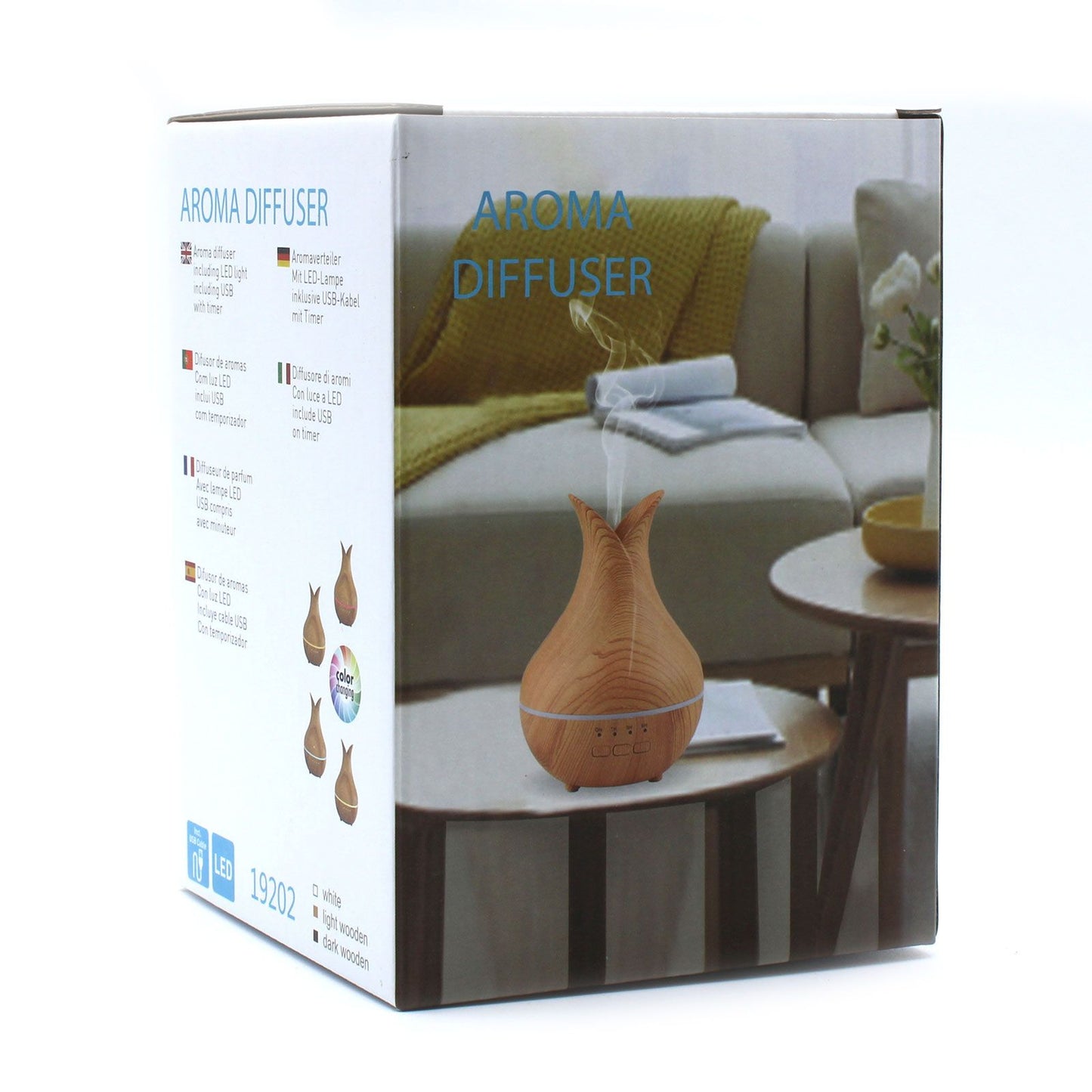 Diffuseur Palermo — USB · Couleur changeante · Minuterie