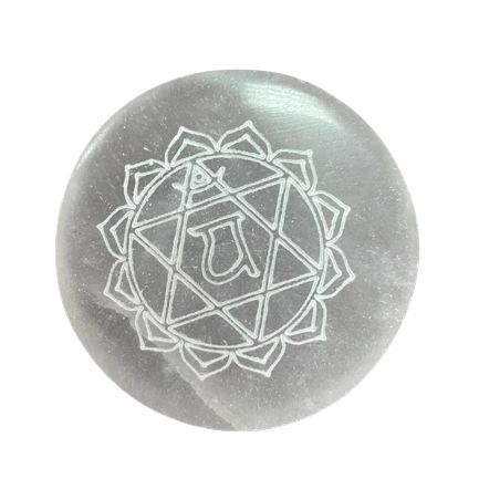 Jeu de 7 plaques de charge en sélénite — Chakras