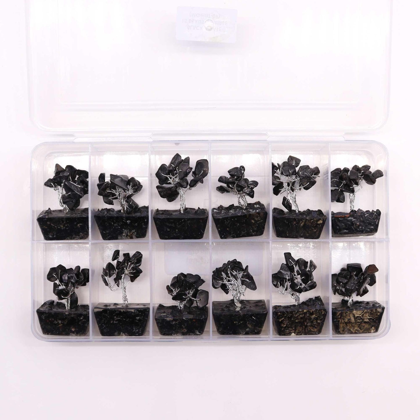 Mini arbre sur socle d’orgonite — Agate noire
