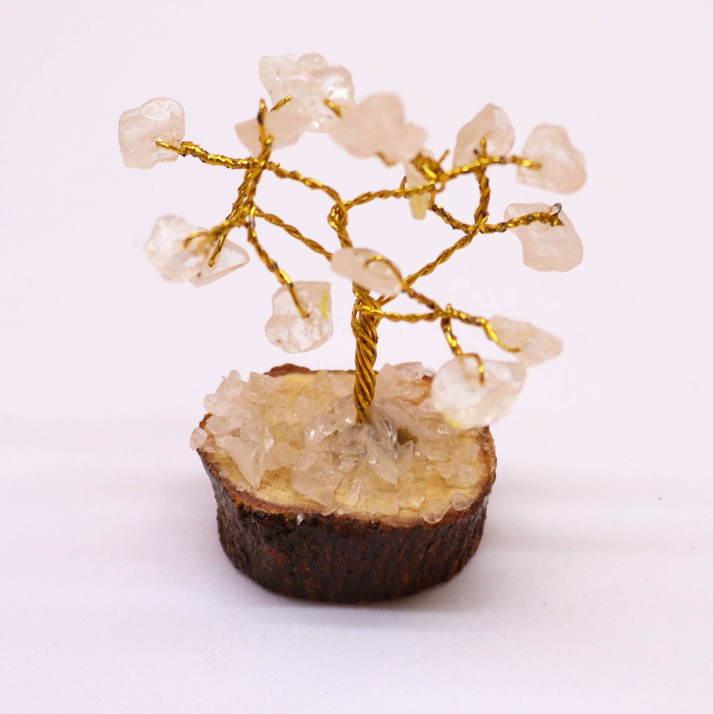 Mini arbre sur socle bois — Cristal de roche