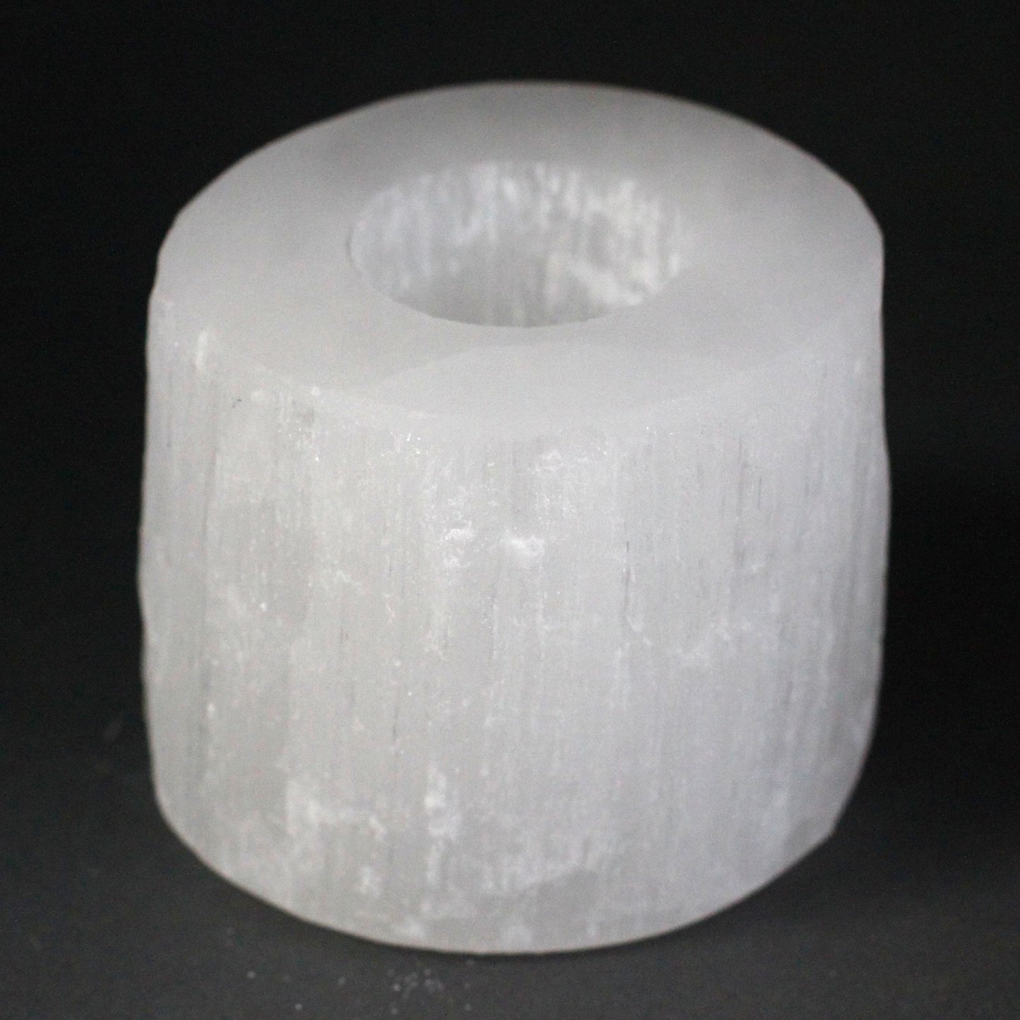 Bougeoir en sélénite — Cylindre · 8 cm