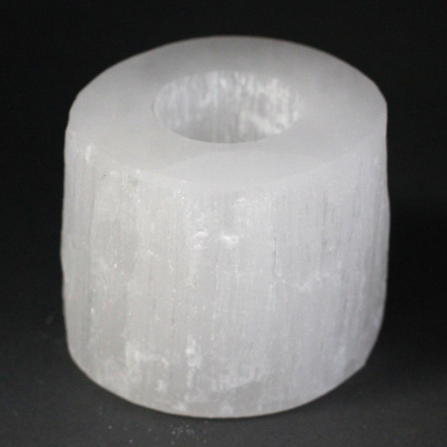 Bougeoir en sélénite — Cylindre · 8 cm