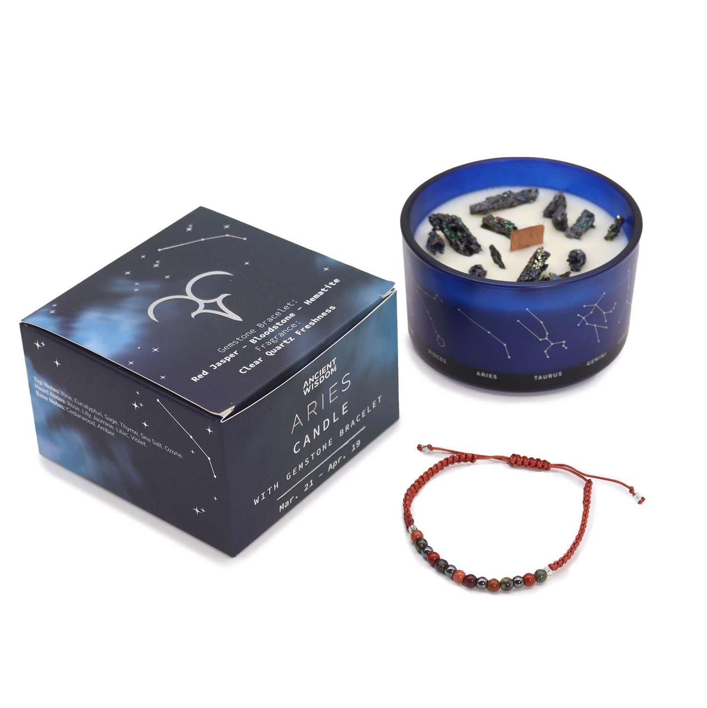 Bougie de cristal du zodiaque à bracelet — Bélier