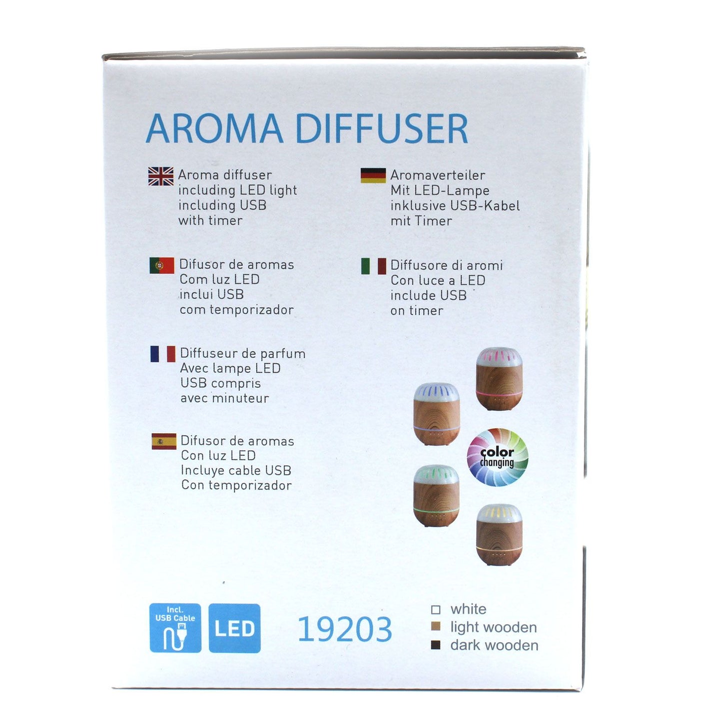 Diffuseur Palermo — USB · Couleur changeante · Minuterie