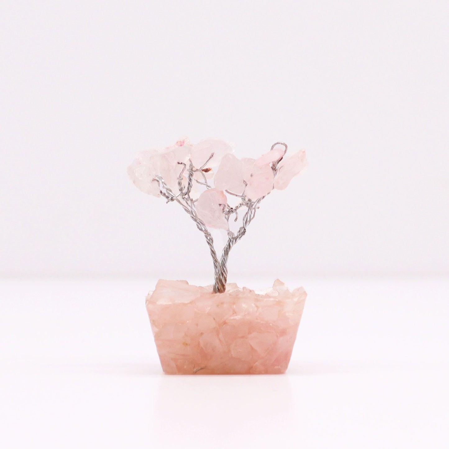 Mini arbre sur socle d’orgonite — Quartz rose