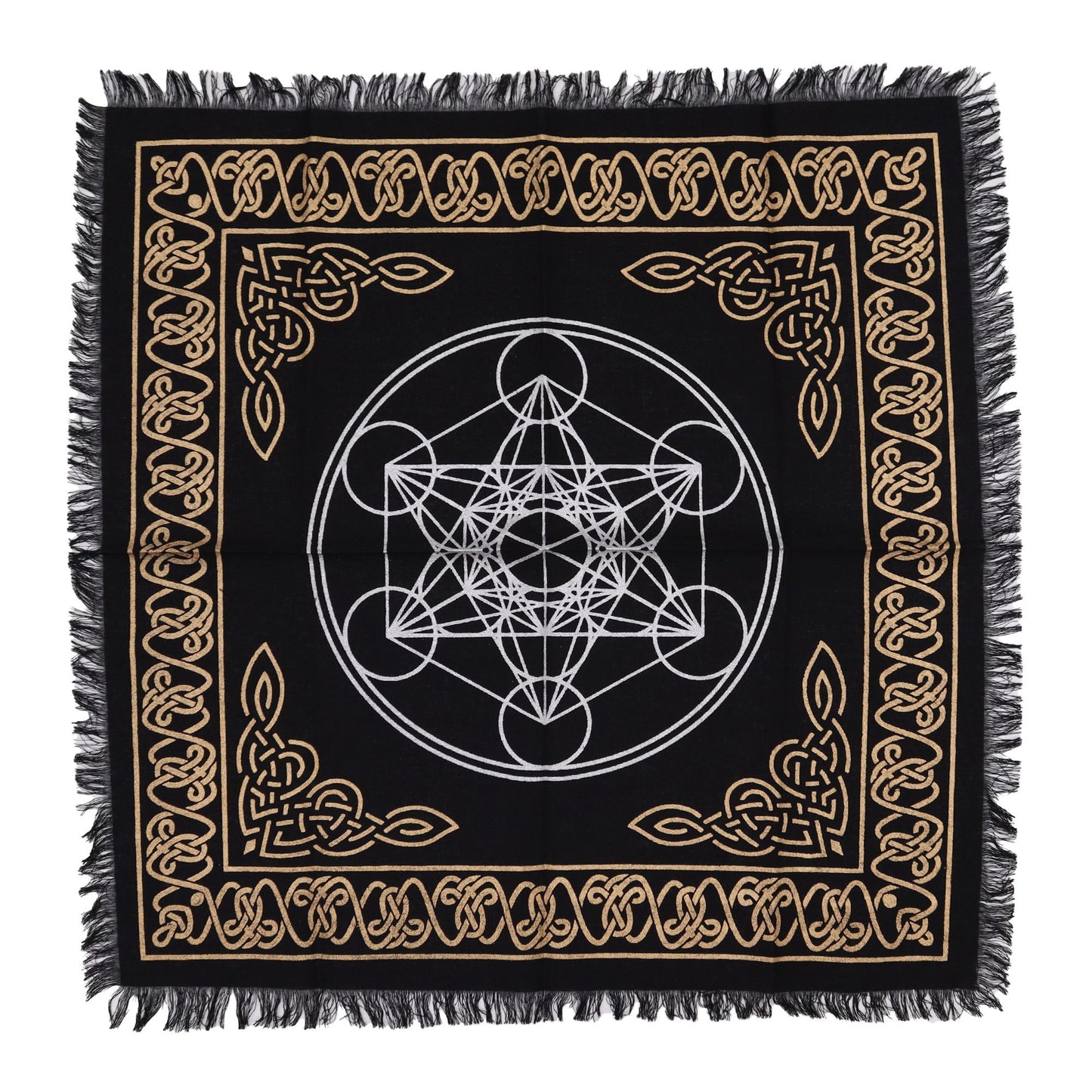 Nappe d’autel ésotérique à franges — Carte des chakras