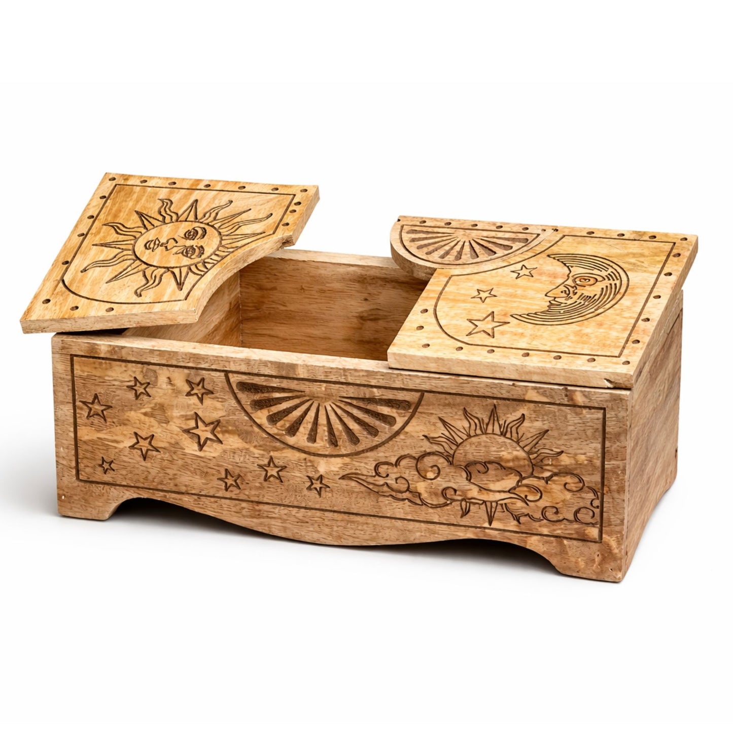 Coffret coulissant sculpté soleil & lune