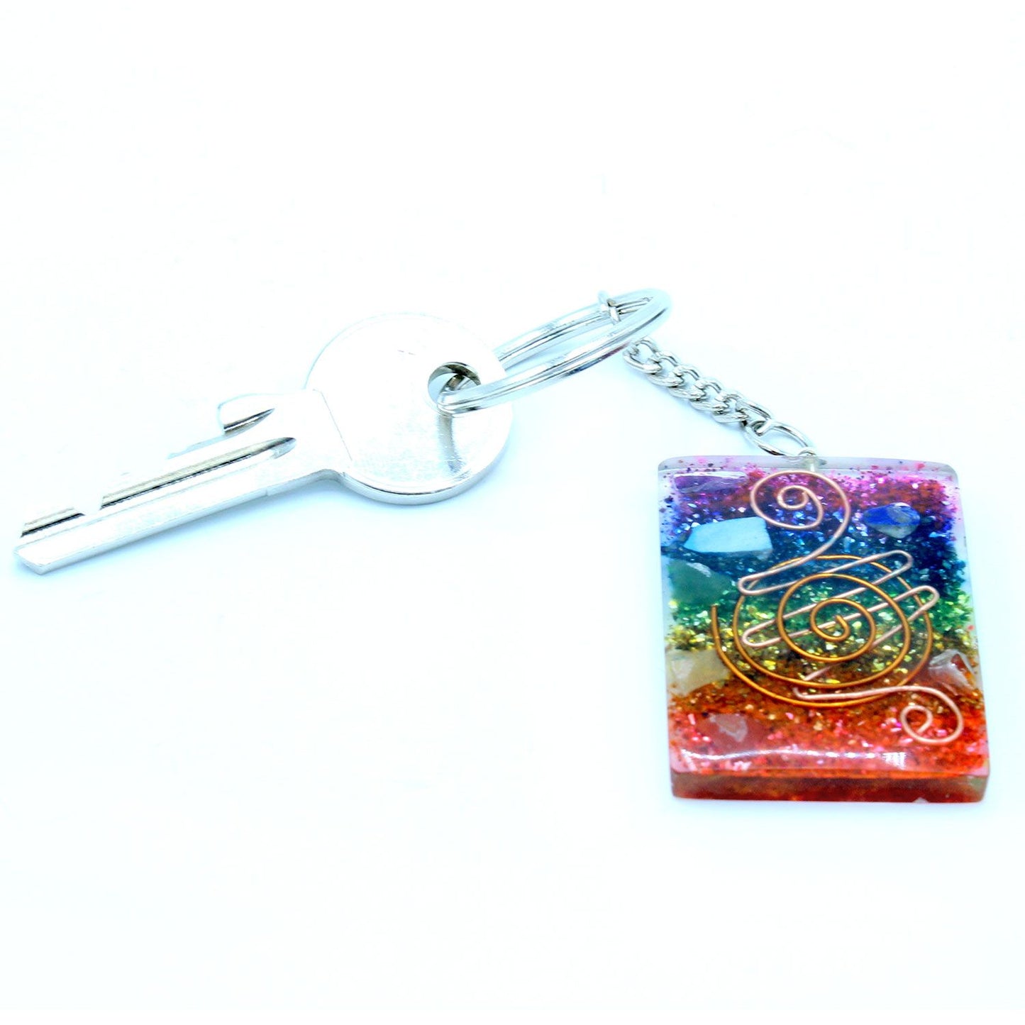 Porte-clés d’orgonite — Protection du foyer · Cuivre & chakra