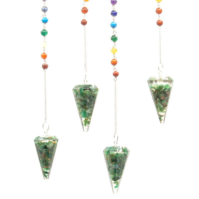 Pendule chakra d’orgonite — Aventurine verte