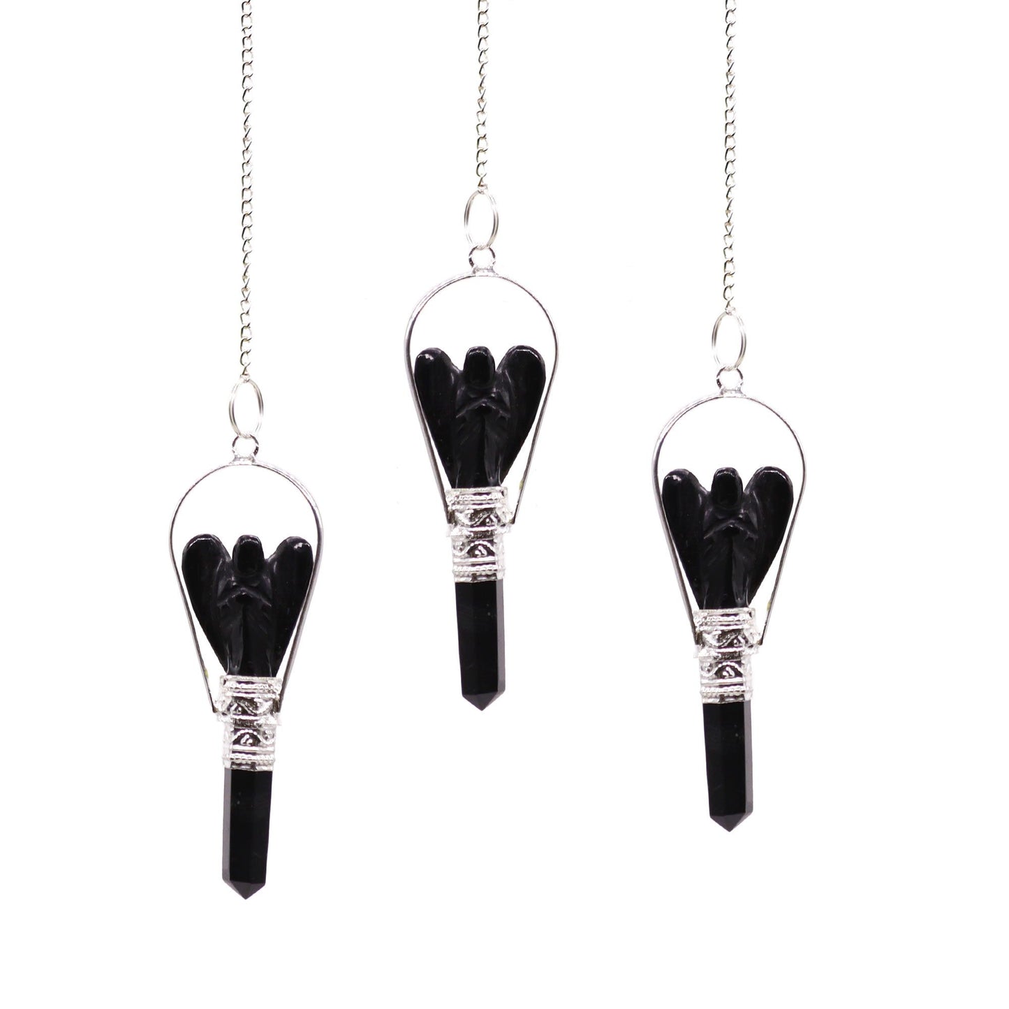 Pendule d’ange à anneau d’agate noire