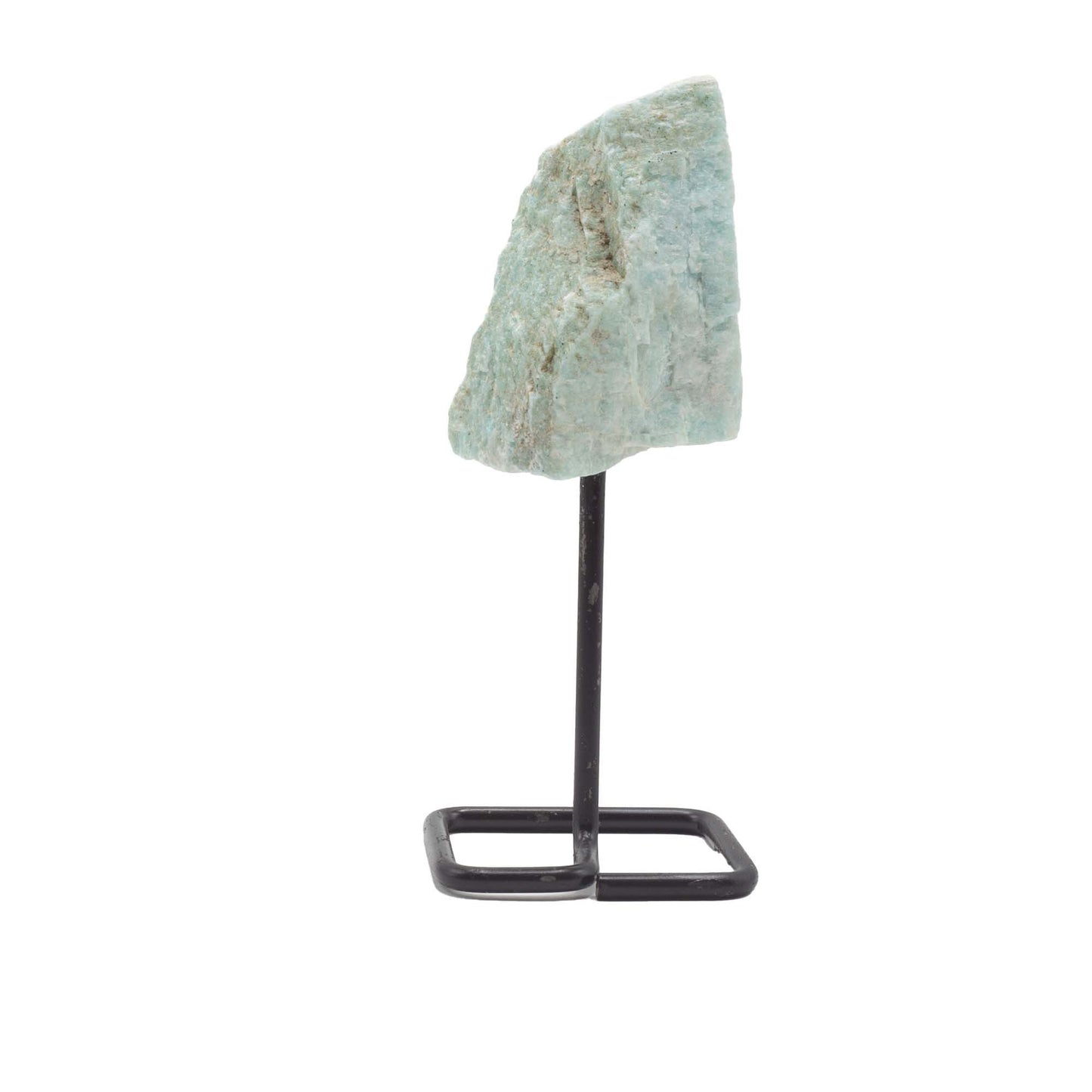 Spécimen minéral sur socle métallique — Amazonite