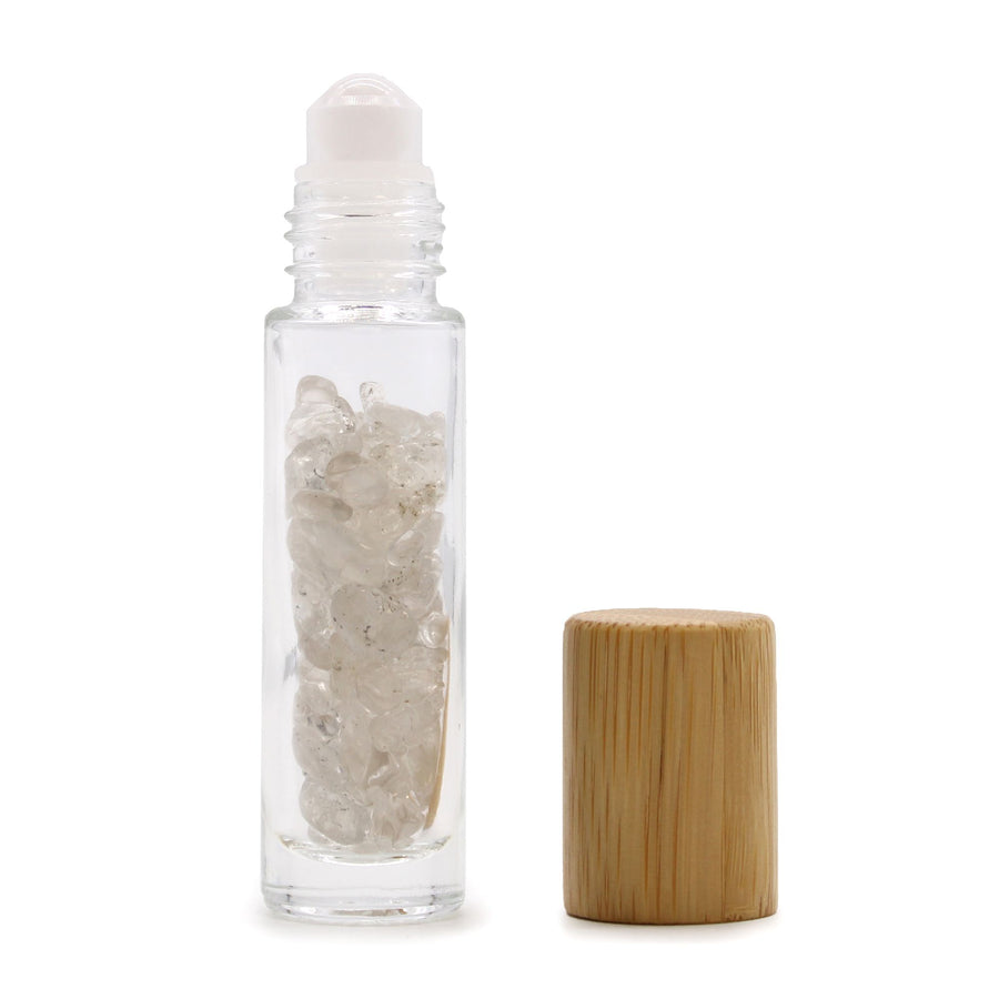 Roll-on à pierre naturelle — Cristal de roche · Bouchon bois