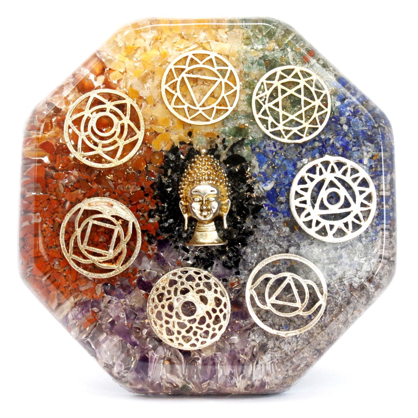 Orgonite de bureau — Bouddha chakra · Grand format