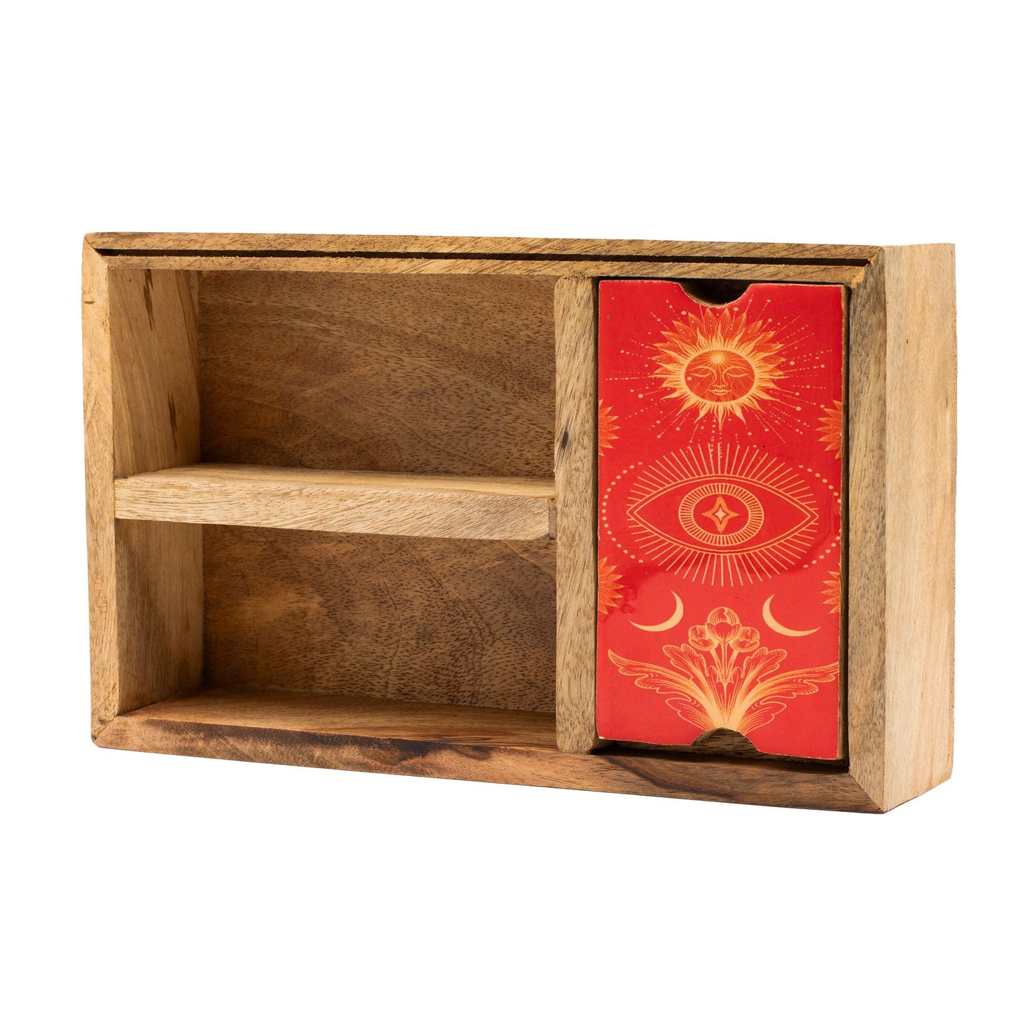 Coffret de tarot à trois sections sur socle pour cartes