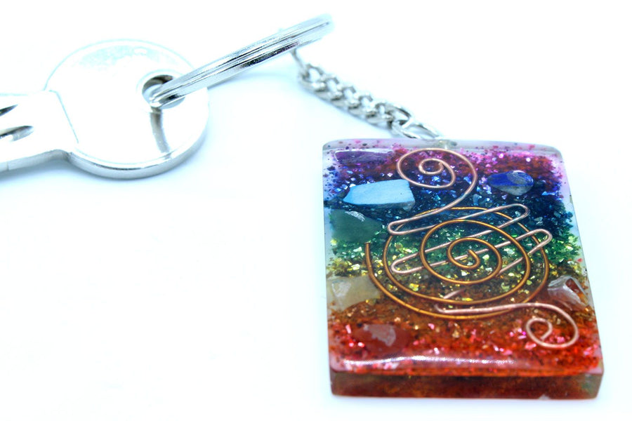Porte-clés d’orgonite — Protection du foyer · Cuivre & chakra